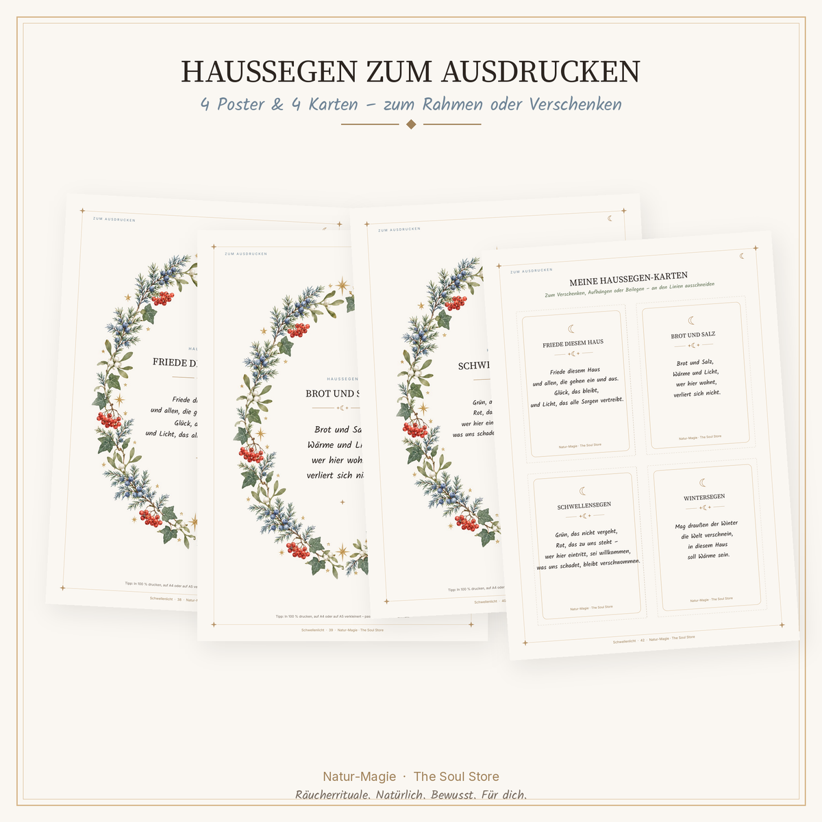 Schwellenlicht Schutzbuch dunkle Jahreszeit | 24 Schutzrituale, Haussegen zum Ausdrucken & altes Hauswissen | PDF E-Book 47 Seiten