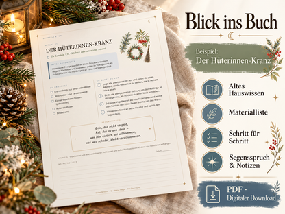 Schwellenlicht Schutzbuch dunkle Jahreszeit | 24 Schutzrituale, Haussegen zum Ausdrucken & altes Hauswissen | PDF E-Book 47 Seiten