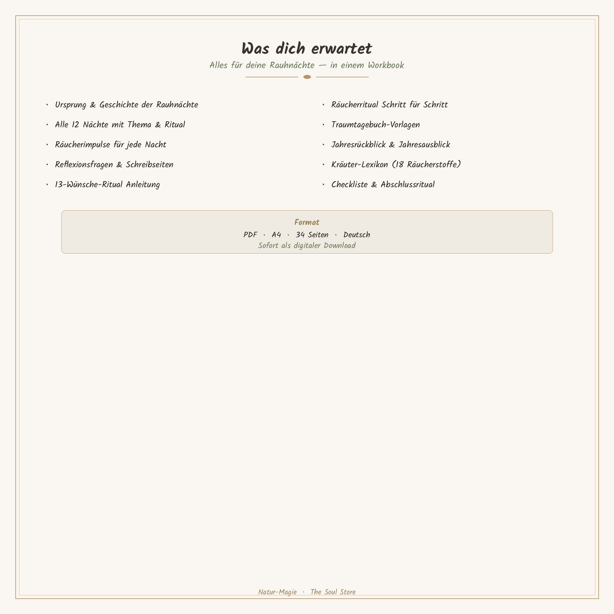 Die Magie der Rauhnächte — Workbook & Journal