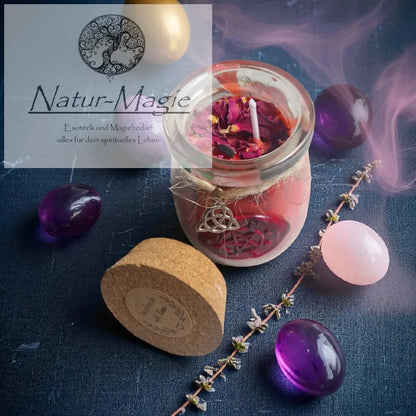 Bio Kräuterkerzen/Ritualkerzen Handmade groß und klein - Heilung=Grün / klein - Ritualkerze