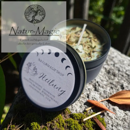 Bio Kräuterkerzen/Ritualkerzen Handmade groß und klein - Heilung=Grün / groß - Ritualkerze