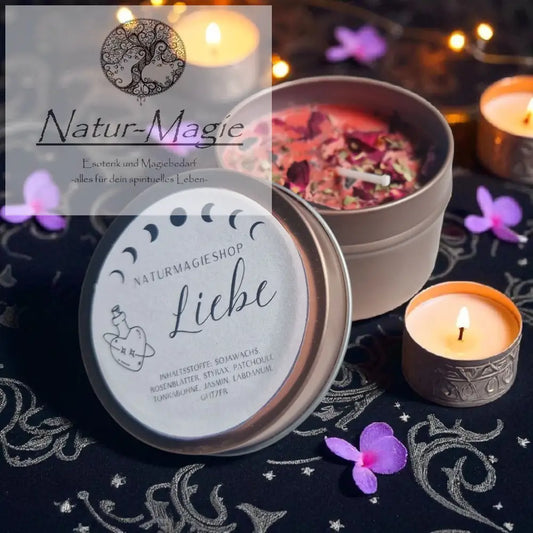 Bio Kräuterkerzen/Ritualkerzen Handmade groß und klein - Liebe=Rot / groß - Ritualkerze