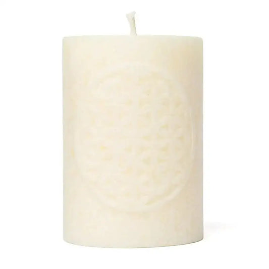 Blume des Lebens Kerze Off-White – Harmonie Einheit & innere Balance - Kerzen