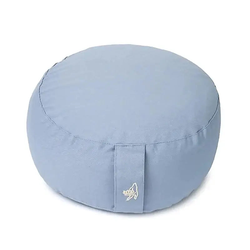Meditationskissen rund – aus Bio-Baumwolle - babyblau - yoga