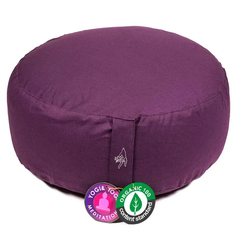Meditationskissen rund – aus Bio-Baumwolle - dukelviolett - yoga