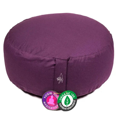 Meditationskissen rund – aus Bio-Baumwolle - dukelviolett - yoga