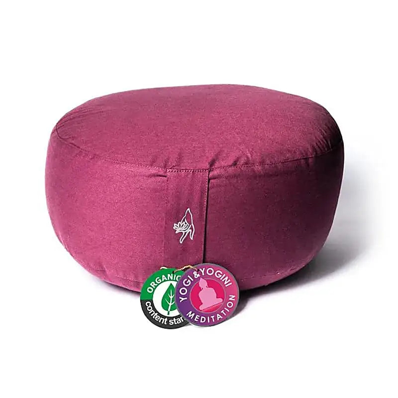 Meditationskissen rund – aus Bio-Baumwolle - hell aubergine - yoga