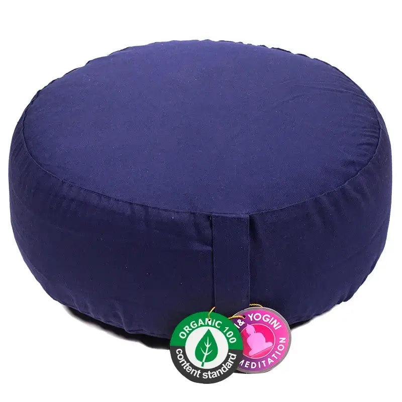 Meditationskissen rund – aus Bio-Baumwolle - indigo - yoga