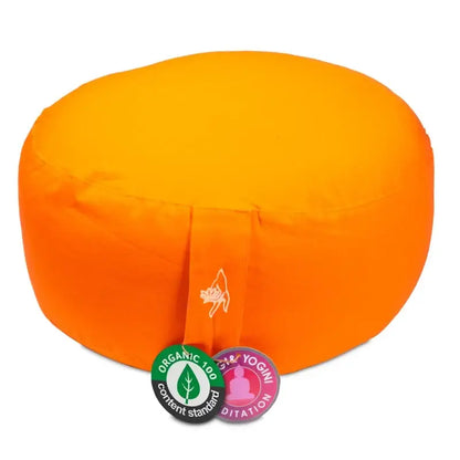 Meditationskissen rund – aus Bio-Baumwolle - Orange - yoga