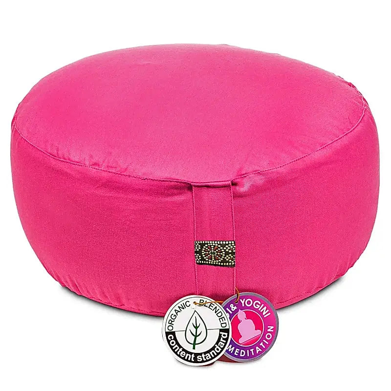 Meditationskissen rund – aus Bio-Baumwolle - pink - yoga