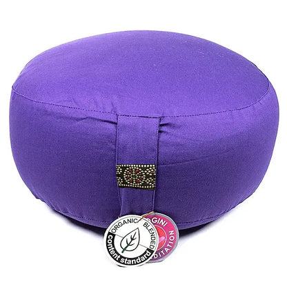Meditationskissen rund – aus Bio-Baumwolle - violett - yoga